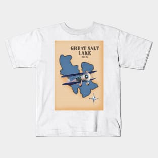Great Salt Lake Utah vintage style map Kids T-Shirt